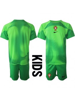 Otroški Nogometna dresi replika Portugalska Vratar Domači SP 2022 Kratek rokav (+ hlače)